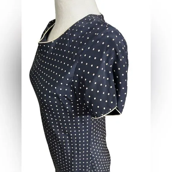 90s Vision Apparel Silk Dot
Dress 6 medium blue and cream midi - Picture 5 of 12